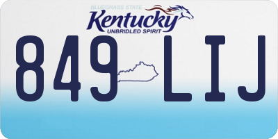 KY license plate 849LIJ