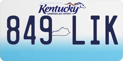 KY license plate 849LIK