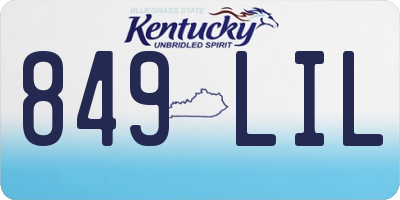 KY license plate 849LIL