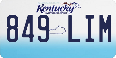 KY license plate 849LIM