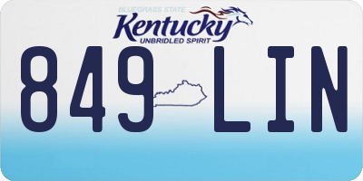 KY license plate 849LIN