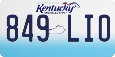KY license plate 849LIO