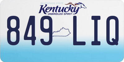KY license plate 849LIQ
