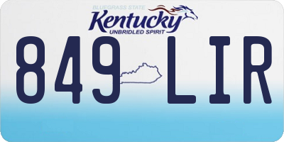KY license plate 849LIR