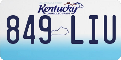 KY license plate 849LIU