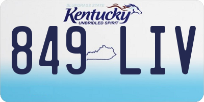 KY license plate 849LIV