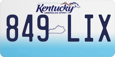 KY license plate 849LIX