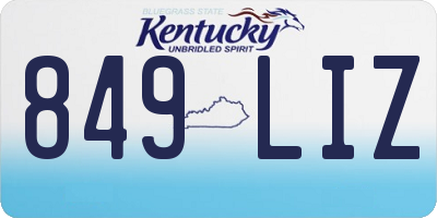 KY license plate 849LIZ