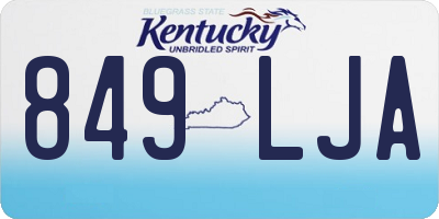 KY license plate 849LJA