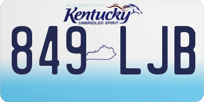 KY license plate 849LJB