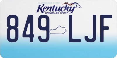 KY license plate 849LJF