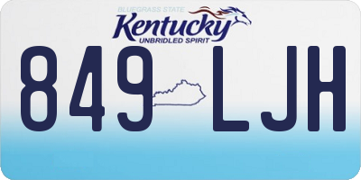 KY license plate 849LJH