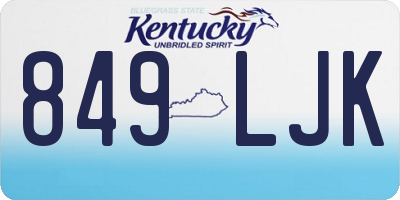 KY license plate 849LJK
