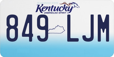 KY license plate 849LJM