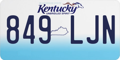 KY license plate 849LJN
