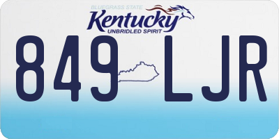 KY license plate 849LJR