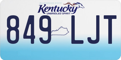 KY license plate 849LJT