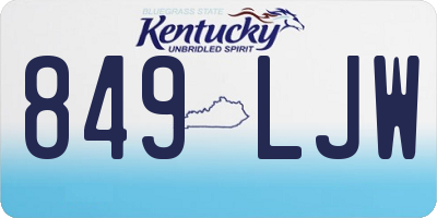 KY license plate 849LJW
