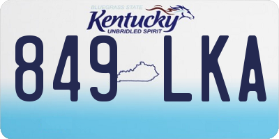 KY license plate 849LKA