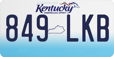 KY license plate 849LKB