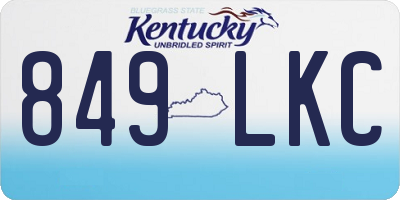 KY license plate 849LKC