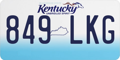 KY license plate 849LKG