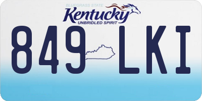 KY license plate 849LKI