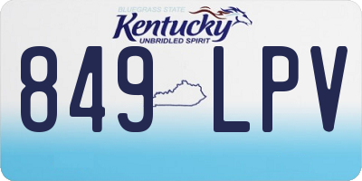 KY license plate 849LPV