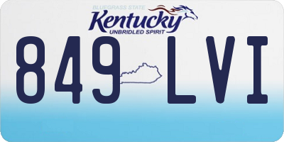 KY license plate 849LVI