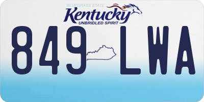 KY license plate 849LWA
