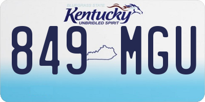KY license plate 849MGU