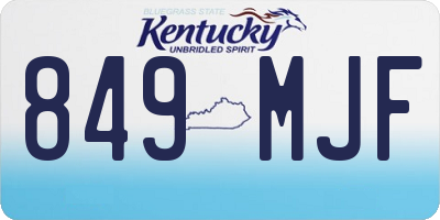 KY license plate 849MJF