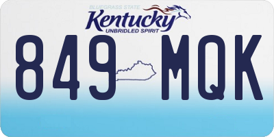 KY license plate 849MQK