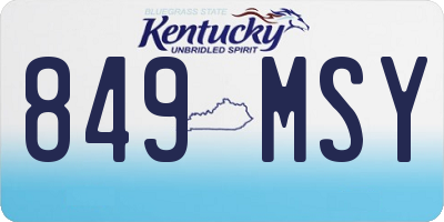 KY license plate 849MSY