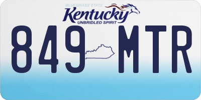KY license plate 849MTR