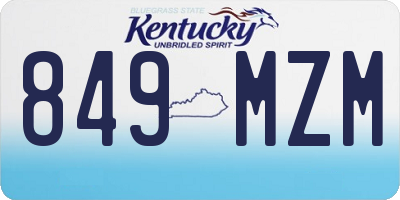 KY license plate 849MZM