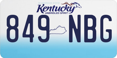 KY license plate 849NBG