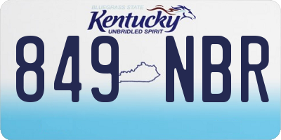 KY license plate 849NBR
