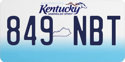KY license plate 849NBT