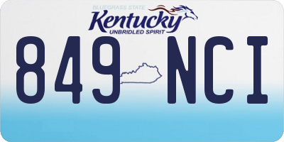 KY license plate 849NCI