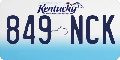 KY license plate 849NCK