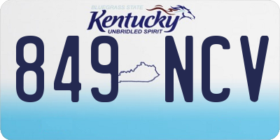 KY license plate 849NCV