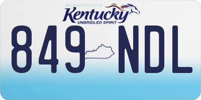 KY license plate 849NDL