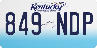 KY license plate 849NDP