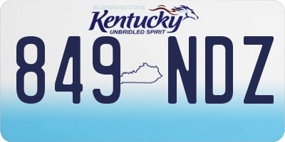 KY license plate 849NDZ