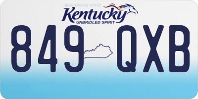 KY license plate 849QXB
