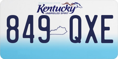 KY license plate 849QXE