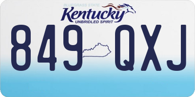 KY license plate 849QXJ