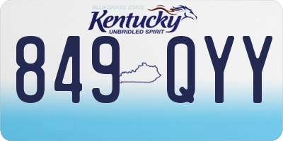 KY license plate 849QYY