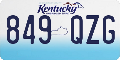 KY license plate 849QZG